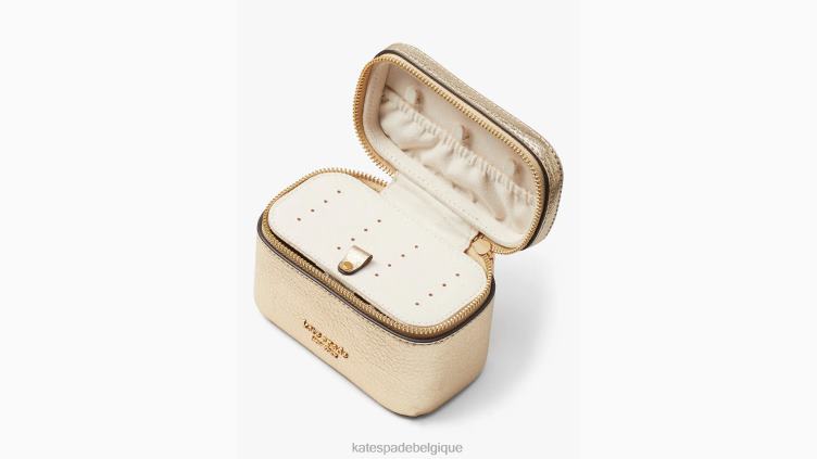 Étui à bijoux en cuir métallisé Morgan Kate Spade femmes accessoires D82881467 or