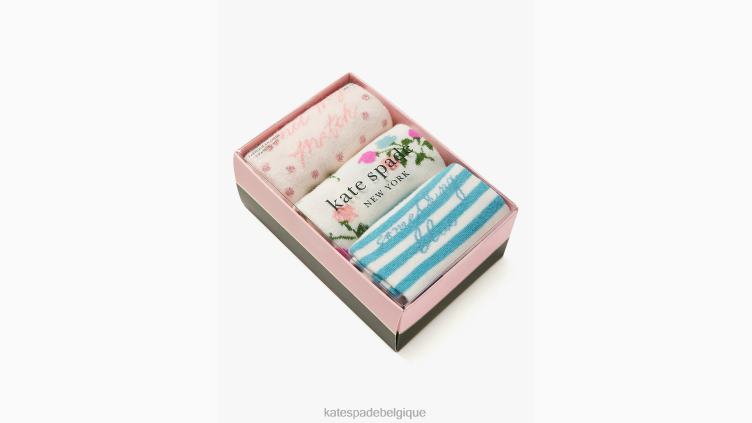 Met My Match - Lot de 3 chaussettes mi-mollet Kate Spade femmes accessoires D82881348 multi