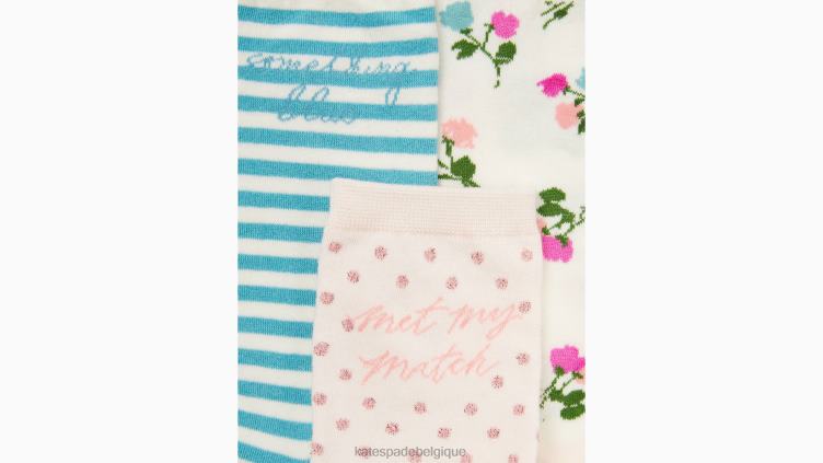 Met My Match - Lot de 3 chaussettes mi-mollet Kate Spade femmes accessoires D82881348 multi