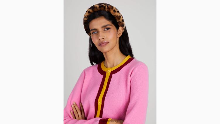 bandeau en fausse fourrure léopard Kate Spade femmes accessoires D82881465 naturel
