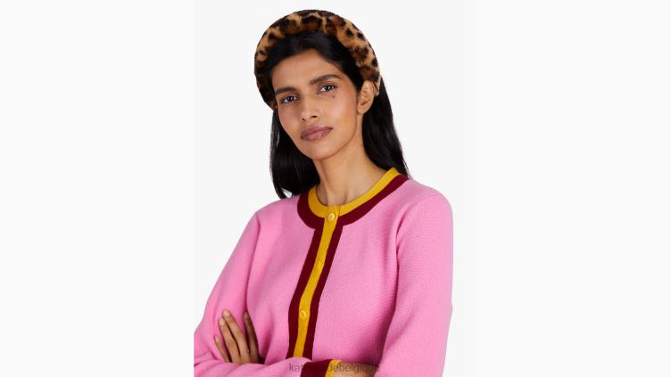 bandeau en fausse fourrure léopard Kate Spade femmes accessoires D82881465 naturel