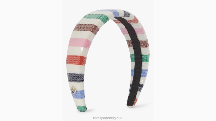 bandeau à sequins à rayures aventure Kate Spade femmes accessoires D82881400 crème mlti