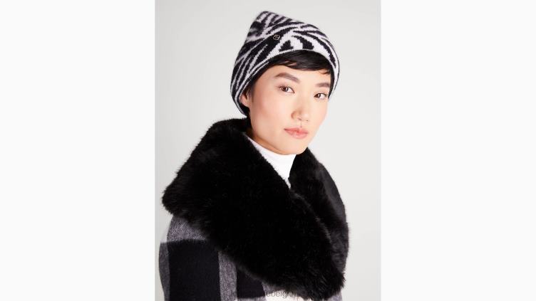 bonnet zèbre Kate Spade femmes accessoires D82881463 noir