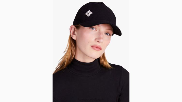 casquette de baseball en laine à fleurs Kate Spade femmes accessoires D82881355 noir