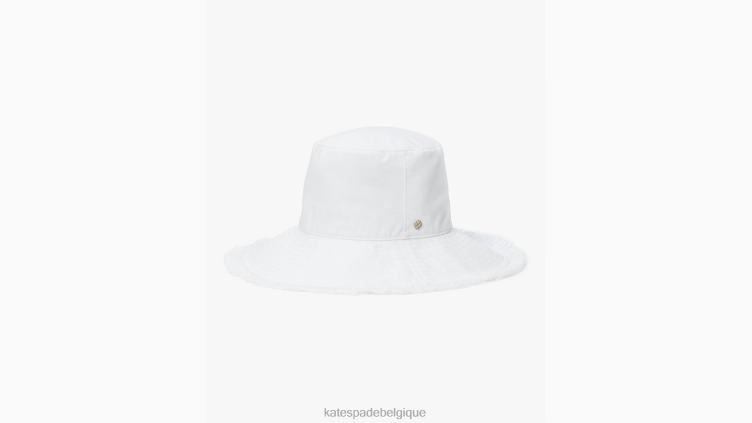 chapeau bob à franges et à long bord Kate Spade femmes accessoires D82881257 blanc