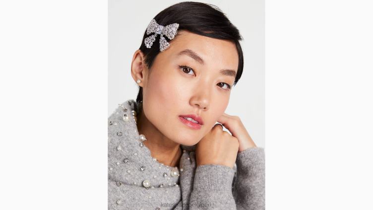 prends une barrette à nœud Kate Spade femmes accessoires D82881455 clair/argent