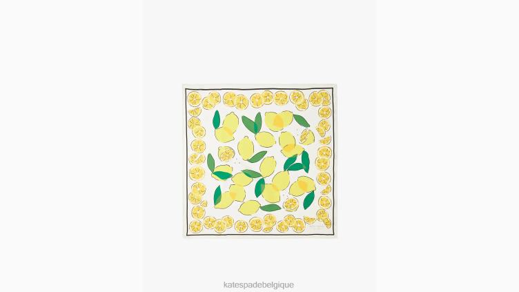 bandana en soie citrons Kate Spade femmes accessoires D82881294 crème/jaune