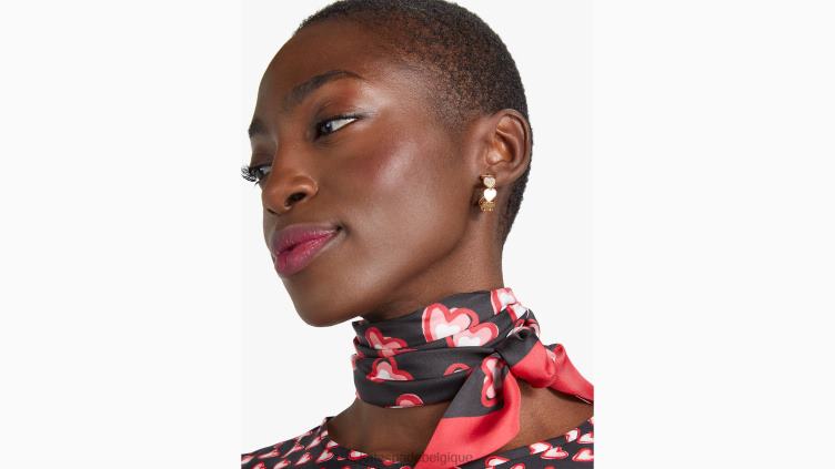 écharpe fine en soie pour la Saint-Valentin Kate Spade femmes accessoires D82881333 noir