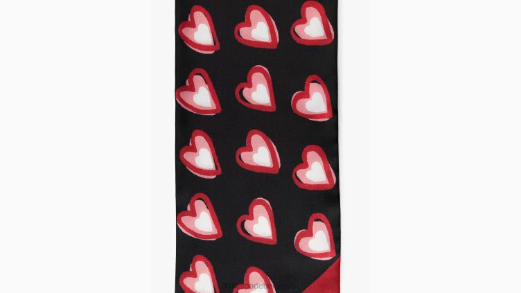 écharpe fine en soie pour la Saint-Valentin Kate Spade femmes accessoires D82881333 noir