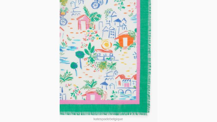 foulard carré de vacances côtières Kate Spade femmes accessoires D82881326 multi