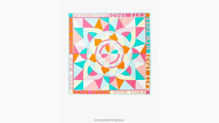 foulard carré en soie géo soleil Kate Spade femmes accessoires D82881263 multi