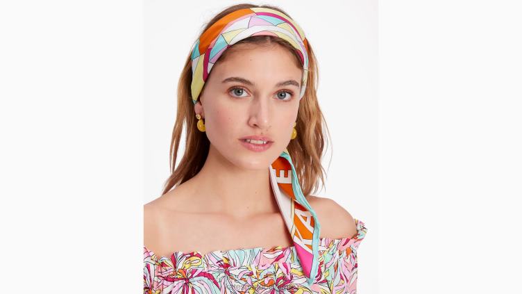 foulard carré en soie géo soleil Kate Spade femmes accessoires D82881263 multi