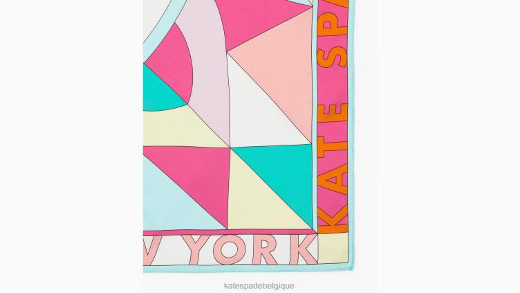foulard carré en soie géo soleil Kate Spade femmes accessoires D82881263 multi