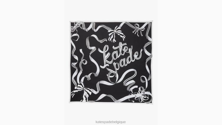 foulard carré en soie à nœuds et rubans Kate Spade femmes accessoires D82881437 noir