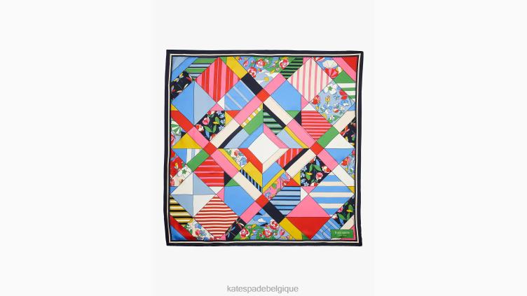foulard carré en soie patchwork Kate Spade femmes accessoires D82881371 multi