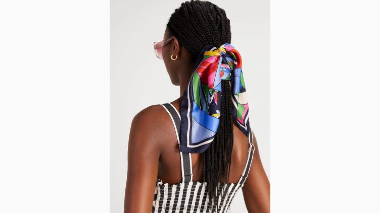 foulard carré en soie patchwork Kate Spade femmes accessoires D82881371 multi