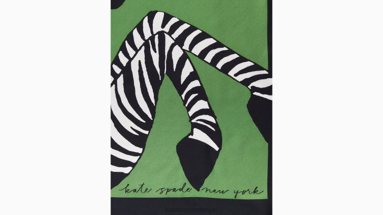 foulard carré en soie zèbre Kate Spade femmes accessoires D82881434 vert amer