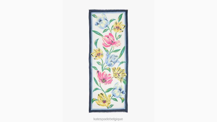 foulard oblong de tulipes en croissance Kate Spade femmes accessoires D82881317 crème française