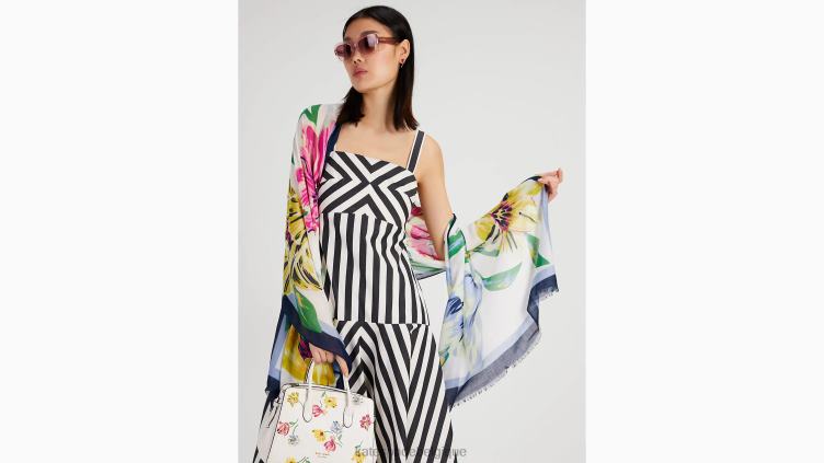 foulard oblong de tulipes en croissance Kate Spade femmes accessoires D82881317 crème française