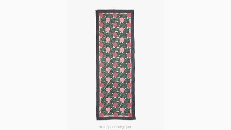 foulard oblong roseraie Kate Spade femmes accessoires D82881460 noir