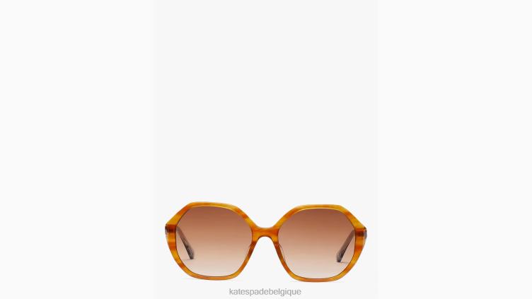 lunettes de soleil ondulées Kate Spade femmes accessoires D82881341 corne brune