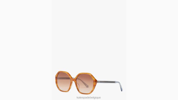lunettes de soleil ondulées Kate Spade femmes accessoires D82881341 corne brune