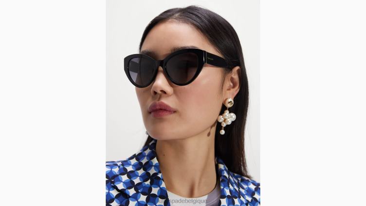 lunettes de soleil polarisées motif cachemire Kate Spade femmes accessoires D82881352 noir