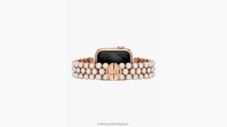 Bracelet 38/40 mm en acier inoxydable doré perlé pour Apple Watch Kate Spade femmes accessoires D82881071 parchemin