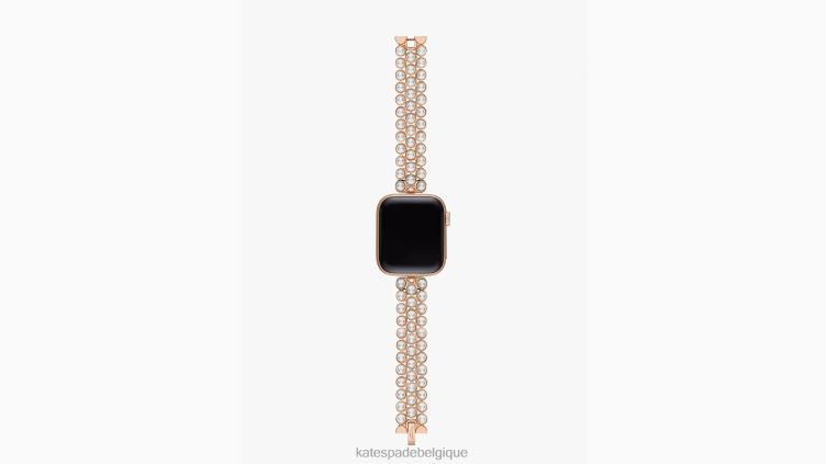 Bracelet 38/40 mm en acier inoxydable doré perlé pour Apple Watch Kate Spade femmes accessoires D82881071 parchemin