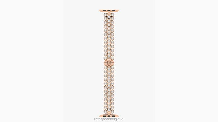 Bracelet 38/40 mm en acier inoxydable doré perlé pour Apple Watch Kate Spade femmes accessoires D82881071 parchemin