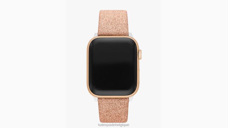 Bracelet 38/40 mm en cuir pailleté or rose pour apple watch Kate Spade femmes accessoires D82881201 or rose