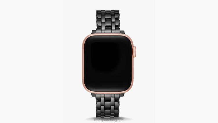 Bracelet en acier inoxydable à maillons festonnés, 38/40mm, pour apple watch Kate Spade femmes accessoires D82881077 noir