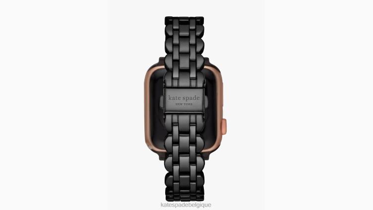 Bracelet en acier inoxydable à maillons festonnés, 38/40mm, pour apple watch Kate Spade femmes accessoires D82881077 noir