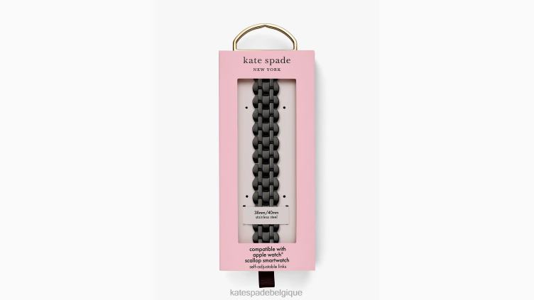 Bracelet en acier inoxydable à maillons festonnés, 38/40mm, pour apple watch Kate Spade femmes accessoires D82881077 noir
