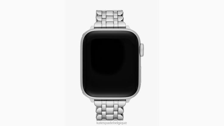 Bracelet en acier inoxydable à maillons festonnés, 42/44/45mm, pour apple watch Kate Spade femmes accessoires D82881053 argent