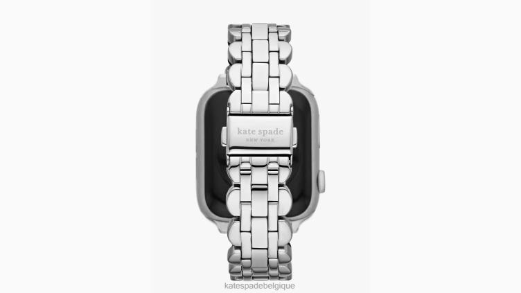 Bracelet en acier inoxydable à maillons festonnés, 42/44/45mm, pour apple watch Kate Spade femmes accessoires D82881053 argent