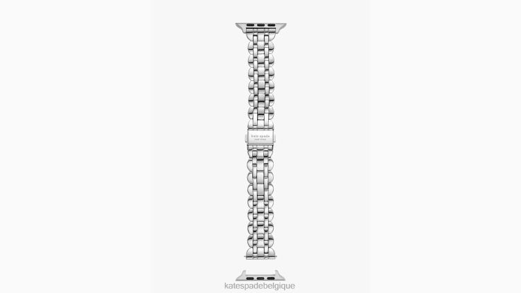 Bracelet en acier inoxydable à maillons festonnés, 42/44/45mm, pour apple watch Kate Spade femmes accessoires D82881053 argent