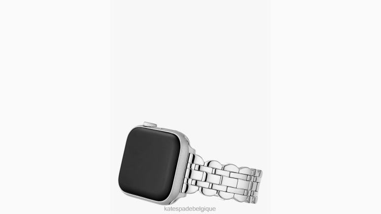 Bracelet en acier inoxydable à maillons festonnés, 42/44/45mm, pour apple watch Kate Spade femmes accessoires D82881053 argent