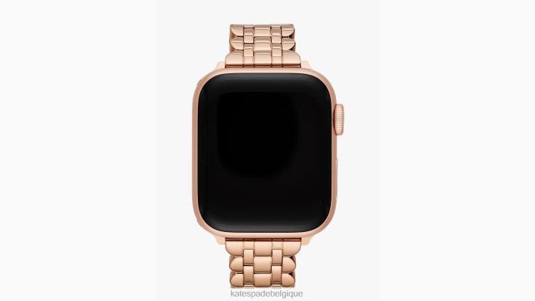 Bracelet en acier inoxydable à maillons festonnés, 42/44/45mm, pour apple watch Kate Spade femmes accessoires D82881054 or rose