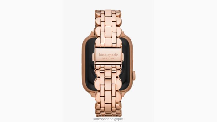 Bracelet en acier inoxydable à maillons festonnés, 42/44/45mm, pour apple watch Kate Spade femmes accessoires D82881054 or rose