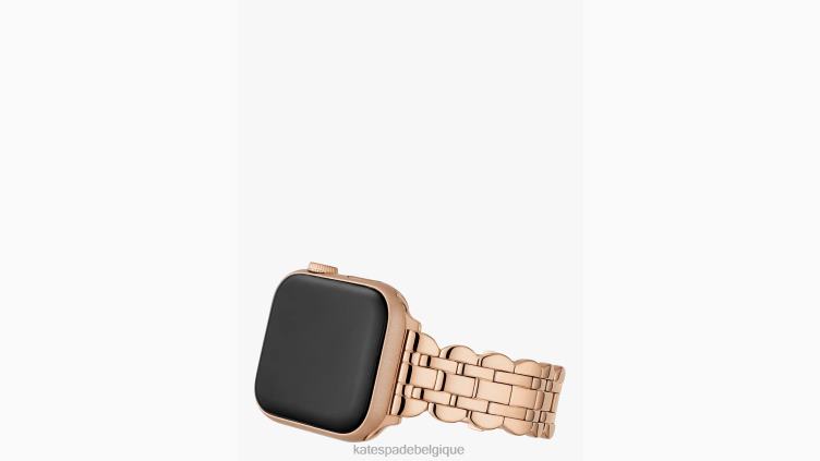 Bracelet en acier inoxydable à maillons festonnés, 42/44/45mm, pour apple watch Kate Spade femmes accessoires D82881054 or rose