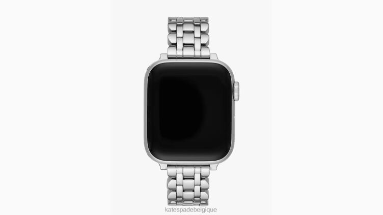 Bracelet en acier inoxydable à maillons festonnés argentés, bracelet de 38/40mm pour apple watch Kate Spade femmes accessoires D82881100 argent