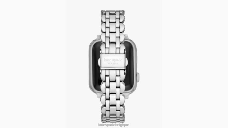 Bracelet en acier inoxydable à maillons festonnés argentés, bracelet de 38/40mm pour apple watch Kate Spade femmes accessoires D82881100 argent