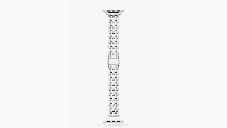Bracelet en acier inoxydable à maillons festonnés argentés, bracelet de 38/40mm pour apple watch Kate Spade femmes accessoires D82881100 argent