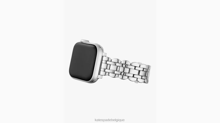 Bracelet en acier inoxydable à maillons festonnés argentés, bracelet de 38/40mm pour apple watch Kate Spade femmes accessoires D82881100 argent