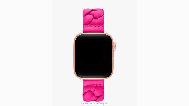 Bracelet en cuir tressé 38-49 mm pour apple watch Kate Spade femmes accessoires D82881060 rose