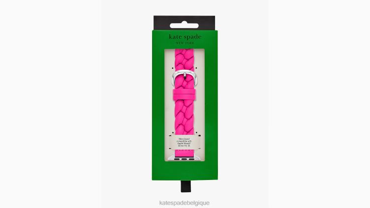Bracelet en cuir tressé 38-49 mm pour apple watch Kate Spade femmes accessoires D82881060 rose