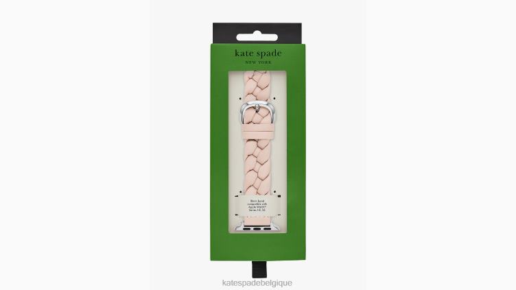 Bracelet en cuir tressé 38-49 mm pour apple watch Kate Spade femmes accessoires D82881064 rougir