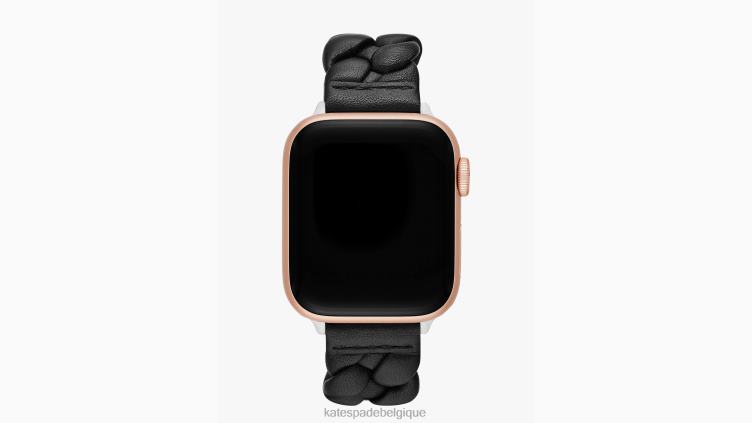 Bracelet en cuir tressé 38-49 mm pour apple watch Kate Spade femmes accessoires D82881119 noir