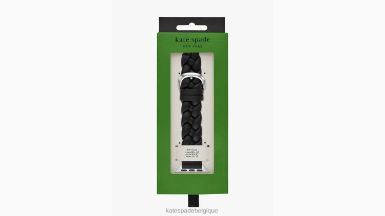 Bracelet en cuir tressé 38-49 mm pour apple watch Kate Spade femmes accessoires D82881119 noir